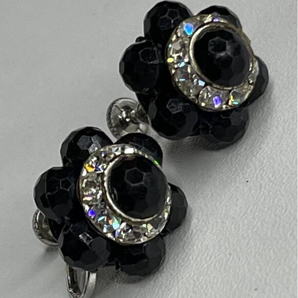 Vintage Earrings Austrian Crystal Rhinestone Vtg Costume Jewelry LOT JU09 - Picture 3 of 4